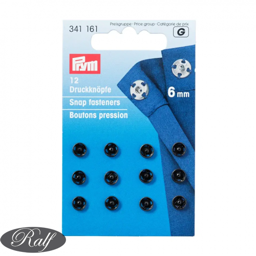 Capse de cusut, 6 mm, negre - Prym 341161